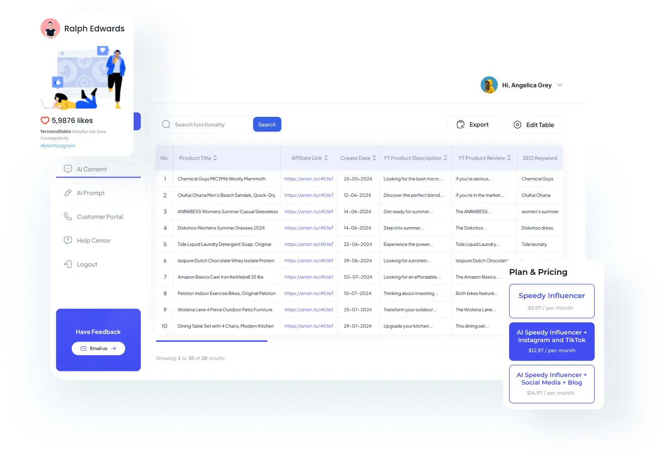 Speedy Influencer Platform Preview